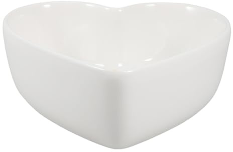 Candy Bowl Mini Serving Bowls Platters Ceramic Heart Ramekins Heart Gravure Printing Bowl s Shaped Plate Ceramic Dessert Plate Mini Side Seasoning Dish Ceramics White