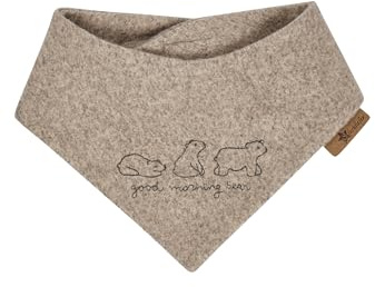 Sterntaler Halstuch aus weichem Jersey mit Eisbär-Stickmotiv, gefüttert, mit Klettverschluss - Unisex Accessoires für Babys und Kleinkinder - bequem, elastisch und stilvoll - braun melange, Gr. 1