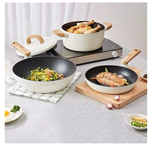 Cookware Set Soup Pot Stew Cooking Pots and Pans Induction Cooker Casserole Kitchen Saucepan Double Boiler Steamer Frying Pan (C Variety Pack)