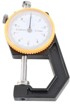 Acouto Tester Spesso in Pelle, Strumento di Misurazione del Quadrante Esatto per Gioielli e Piastra, Spessore 0-10 Mm per Artigiani (Spessimetro 0-20 mm)