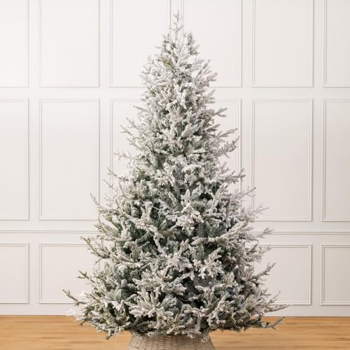 Christow Flocked Verbier Fir Christmas Tree, 8ft