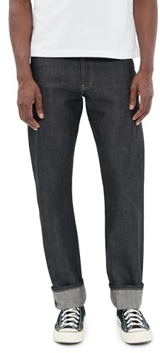 Naked & Famous Denim Men's True Guy Hemp Blend Selvedge Jeans, Indigo, 32