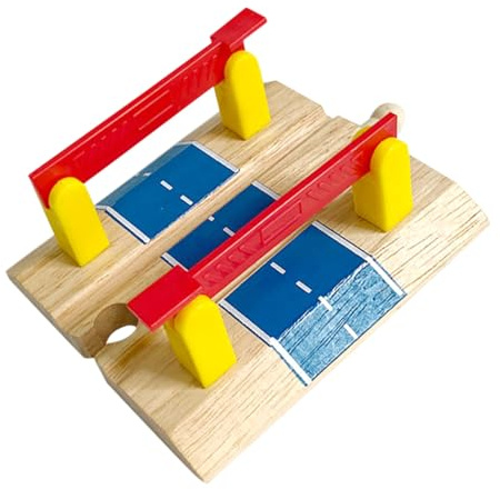 Milisten Train Track Accessories Wooden Railway Road Block Barrier Model for Boys and Girls Diy Pretend Play Educational Toy Railway Track Railing Barrier for Interactive Train Games