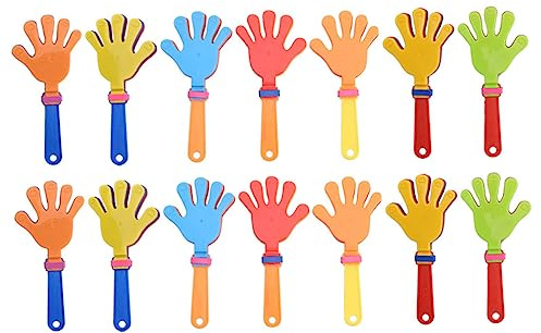 Amosfun 20pcs Plastic Hand Clappers Toys Hand Noisemaker for Party Favors Childrens Toys Small for Boys and Girls Noisy Random Color