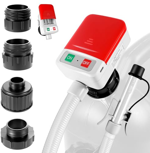 Ghekkli Elektrische Kraftstoffpumpe mit Abschaltautomatik, USB-C Elektrische Kraftstoffpumpe für Benzin und Diesel (12L/min) mit Adapter in 4 Größen und einem 1,3 m Schlauch
