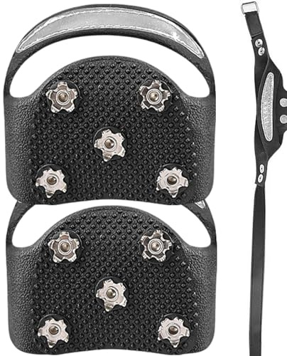 Ice Claws Non-Slip - TPE Nickel-Plated Galvanised Iron | Shoe Spikes Adhesion | Snow Grips Silicone Stainless Steel Reflective Strips for Walking, Hiking and Winter Outdoor Use