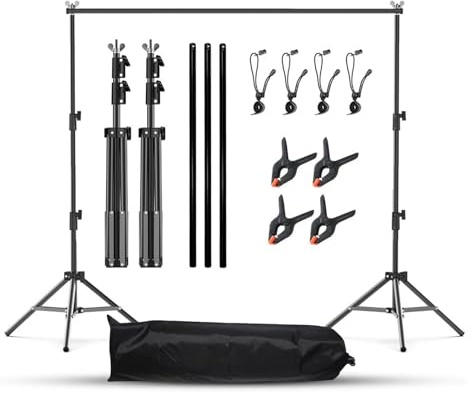 Fotografi bakgrundsstativ justerbar fotostudio video bakgrund stödssystem bakgrunder med bärväska ram (2600 x 3 000)
