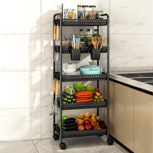 Carrello portaoggetti con rotelle, versatile carrello multiuso per cucina, bagno, lavanderia, organizer mobile per un facile accesso e una conservazione efficiente