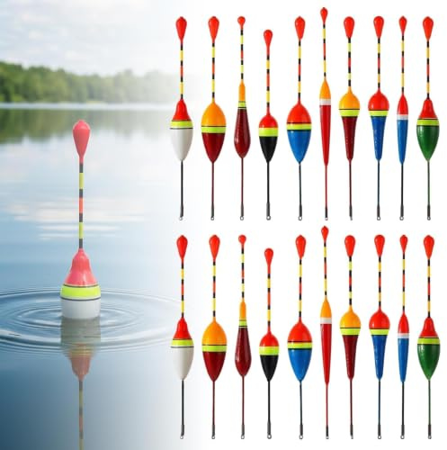 20 Piezas Pesca Accesorios Flotadores Con Tope de Goma Kit de Pesca