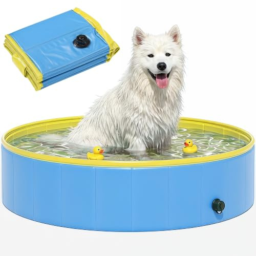 PawHut Hundepool für Große und Extra Große Hunde 120 x 120 cm Blau