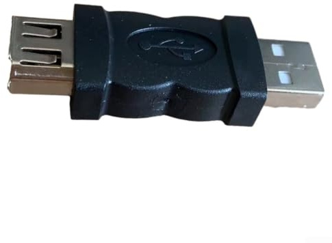 JoyousMall Firewire - Adaptador USB de 6 pines hembra a macho, convertidor 2.0 para cámara, impresora, escáner, datos, color negro, diseño compacto, 53 mm de longitud