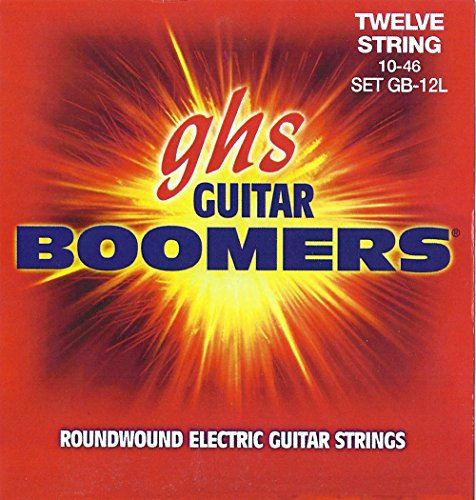 Jeu de cordes pour guitare électrique GHS BOOMERS - 12 cordes - GB-12L - Léger - 010/046