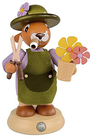 Mueller Räuchermann Osterhase Räucherhase Gärtner, 18 cm hoch, original Erzgebirge Seiffen
