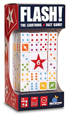 FLASH! Lightening Fast Party Family Dice Rolling game by Blue Orange Games, for 2-6 Players, Ages 7+