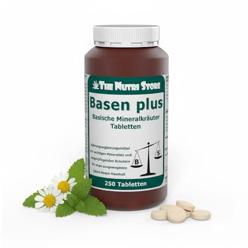 The Nutri Store - Basen Plus Tabletten - 250 Stück - mit Calcium & Zink - Säure-Basen-Stoffwechsel - Made in Germany
