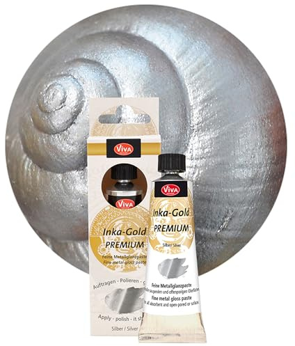 Viva Decor Inka Gold Premium 40g – Silber – Wischmetall und Gilding Wax für Glanzeffekte auf Holz, Leinwand, Ton und Beton, schnell trocknend, ideal für Patina-Effekte und DIY-Projekte