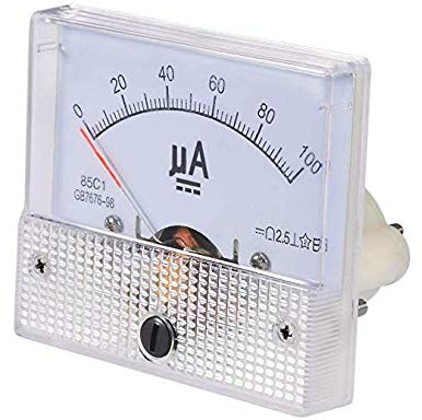 YXQ DC 0-100uA Pannello di Corrente Analogico 85C1 Amp Amperometro Misuratore di Precisione 2,5 per Tester di Misura Circuito Automatico (DC 100uA)
