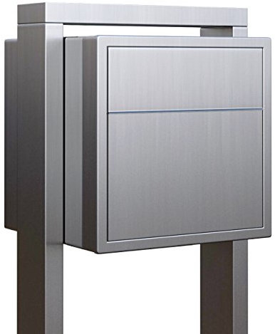 Standbriefkasten, Design Briefkasten freistehend Soprano Edelstahl – Bravios Neue Verbesserte Ausführung