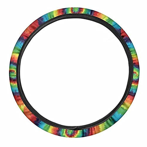 Jeiento Dekorativer Lenkradbezug, bunt, Batik-Druck, dehnbarer Stoff, Lenkradbezug, universelle Passform, SUV, Innenzubehör