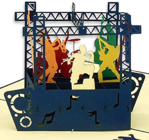 LINPOPUP® POP-UP Gutscheinkarte – 3D Geschenkgutschein für Konzert, Festival & Musik-Event – Geburtstagskarte & Klappkarte N339