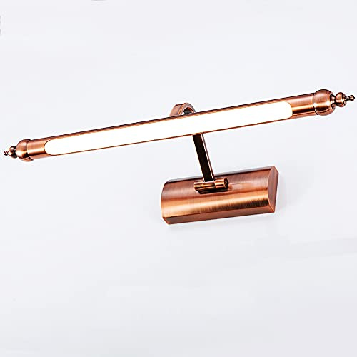 Quevia-Eletro Spiegelleuchte LED Wandlampe Bad-Beleuchtung Beschlagfrei Make Up Spiegel Licht Roségold 8W 6000K Acryl & Aluminium Drehbar für Schrankbeleuchtung Bilderlampe Leselicht Arbeitszimmer