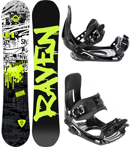 Snowboard Set: Snowboard Raven Core Junior + Bindung MP180 Junior Black XS/S (140 cm + MP180 Junior Black XS/S)
