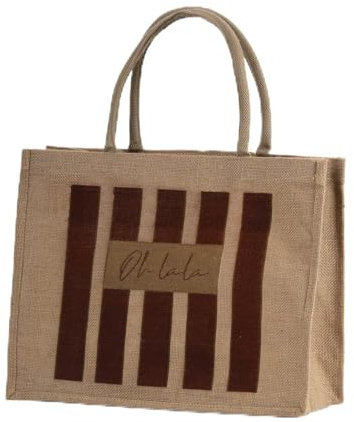 coopz Basttasche Bill Ohlala 41x16x32cm 100% Jute Handmade, Farbe:Bordeaux
