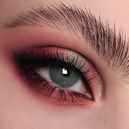 GLAMLENS Lenti a contatto colorate Limone Blue - azzurre - mensili - con porta lenti a contatto -blu naturali in silicone idrogel - 2 pezzi - senza correzione 0.00 diottrie lente a contatto