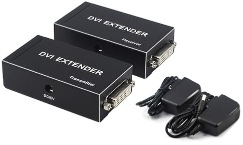 MOOKEENONE Rallonge DVI C, HDMI KVM, câble RJ45 haute vitesse 6,75 Gbit/s avec support EDID 1080p 3D DVI vers RJ45