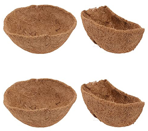 BESPORTBLE 4stücke Kokosfaser Pflanzgefäß Einlagen Für Hängende Blumenampeln Runde Halbwandige Liner Natürliches Material Für Garten Und Pflanzenpflege