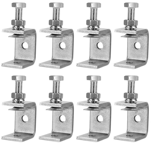 CHUENKUK 8 Stück 30mm Edelstahl C Klemme Set, C Zwingen Stabil, Silber Trägerklemme für Holzarbeiten, Heimwerken und Autoreparatur