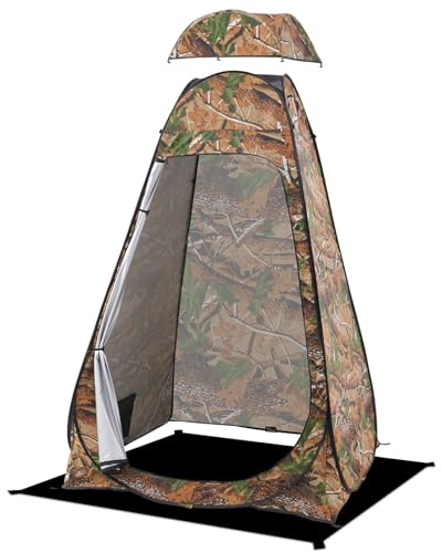 BRIAN & DANY Duschzelt Camping, Pop Up Toilettenzelt, Tragbares Umkleidezelt mit Regenschutz und Fenstern, Sichtschutz Zelt für Outdoor, UPF 50+ Wasserdicht, 120 x 120 x 195 cm