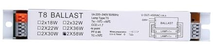 FANNIXI electronic ballast 220-240V AC 2x18W/2x30W/2x58W/2x36W/1x36W Wide Voltage T8 Electronic Ballast Fluorescent Lamp Ballasts Drop Shipping(2x58W)