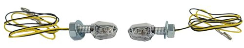 Universal Motorrad chrom LED Blinker Set BLAST klarglas mit E-Prüfzeichen