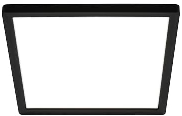 BRILONER - Plafón LED, Panel LED, Ultra Plano, Efecto Retroiluminación, Luz Blanca Neutra, 16W, 1900 Lúm, Luces Habitacion, Cuadrado, Cocina, Luz, 24x24 cm, Negro