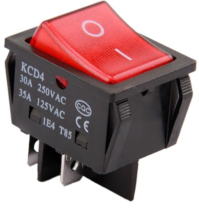 Clydewy Rocker Switch for Numatic 'Henry' Hoover Vacuum Cleaner 30A Welder Welding Machine 4-Pin Boat Type ON/OFF Circuit Switch Red Replacement Button Easy Installation Perfect for Home Appliances