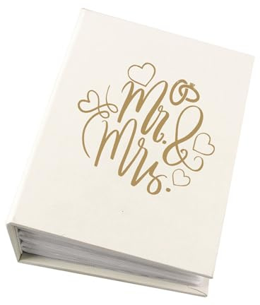 Mr and Mrs Wedding Day Hearts Love Gift Photo Album With Sleeves 100 x 6x4 Capacity