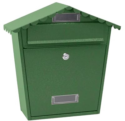 Hersig - Buzón Metal Casita | Buzón de Pared Casita - Verde
