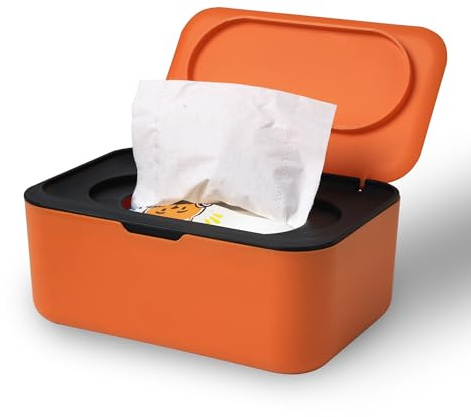 Cheerhom Boîtes à Lingette Distributeur pour Bébés, Boîte de Papier Toilette Humide avec Couvercle, Boîtes de Lingettes Humide pour l'extérieur, la maison et le bureau - Noir