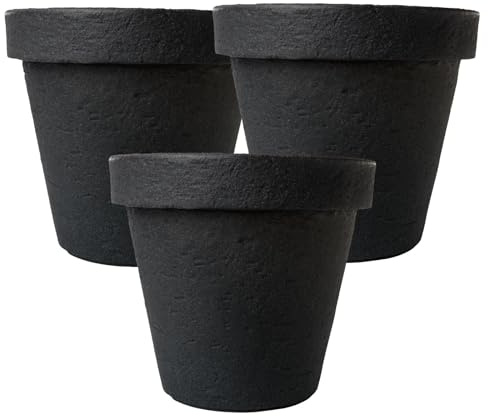 2friends Lot de 3 grands pots de fleurs d'extérieur - Le géant anthracite pour votre oasis verte - Pot de fleurs de 40 cm de diamètre