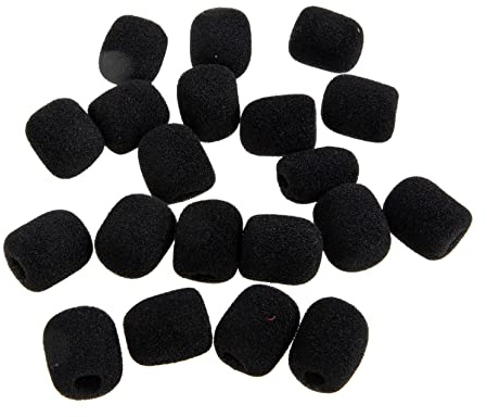 HAMPPLIES 20pcs Microphone Windproof Sponge Covers Lavalier Mic Soft Mic Guard for Recording Stage and Office Use Replacement for Lapel Microphones