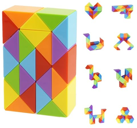 IKOPFLN 24 Paragrafo Mini Serpente Magico, Giocattolo Twist Cubo Puzzle Gadget Bambini Regalini Fine Festa Compleanno per Ragazzi (1 Pezzo)