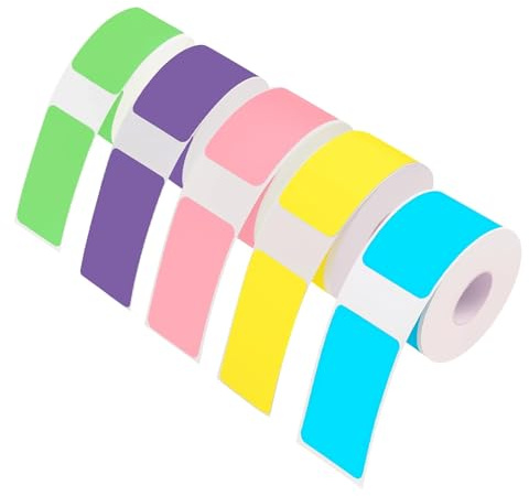 5 Rollen Nelko P21 Etiketten, Farbige Etikettenbänder 12x40 Mm, Ideal Für Nelko Etikettendrucker Und Niimbot D110, Praktische Katasymbol Etiketten Für Büro Und Haushalt