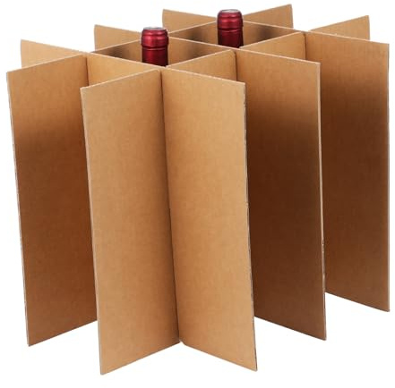 BEBEMOKO 2 Sets Moving Box Glass Dividers with Cardboard Dividers for Glassware and Wine Packing Lightweight Easy Assembly Kits for Secure Storage and Transport of Fragile Items