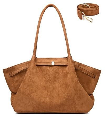 Makukke Damen Handtasche Shopper Groß in Faux Wildleder | 3-in-1 Schultertasche & Hobo Bag – Elegante Tote Bag für Uni, Büro & Alltag