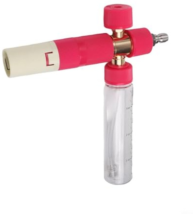 Upluxmira Spray de espuma de alta presión con conexión rápida de 1/4, dispensador de jabón transparente para limpieza de automóviles y exteriores, espuma resistente a los ácidos (rojo)