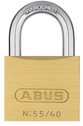 ABUS 55/40 Solid Brass Padlock with 2 Keys for School, Gym, Cabinet