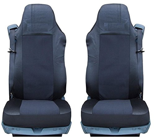 flexzon 2 x Sitzbezüge, schwarz, Set passgenau für MAN LKW TGA TGL TGX TGS