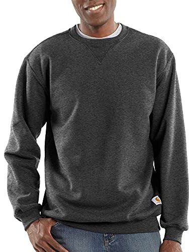 Carhartt Sweat-Shirt Mi-Épais avec Col Ras-de-cou Loose Fit Homme, Carbone chiné (Carbon Heather), S