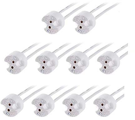 MR16 Portalampada,Base Bi-Pin MR11, G4, GX5.3, GZ4, Presa Connettore Filo per Portalampada Lampada alogena a LED (10 Pezzi)